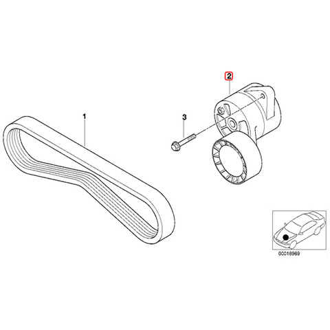 純正OEM INA製 BMW 5シリーズ E39 E60 E61 エアコン ベルトテンショナー 機械式 M54 直6エンジン 11287512758 525i 530i