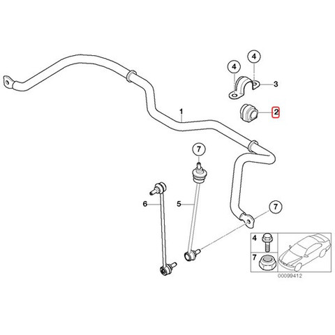  febi bilstein製 BMW MINI ミニ R50 R52 フロント スタビライザーブッシュ 左右 FEBI-34891x2 ワン (One 1.6i) クーパー (Cooper)