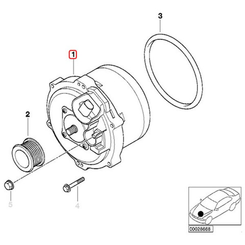 BMW 7シリーズ E65 E66 オルタネーター ダイナモ 180A 水冷式 12317526286 735i 745i 745Li 760Li