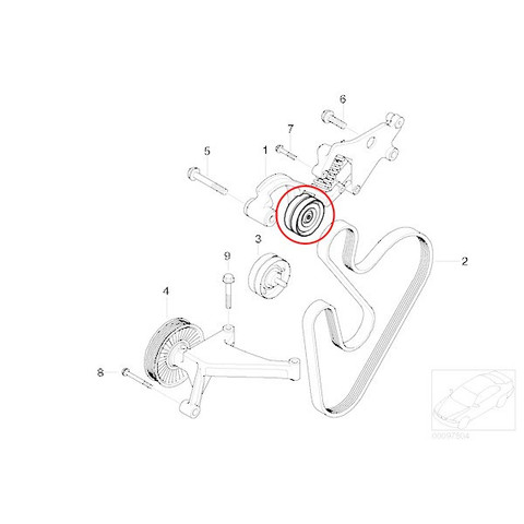 OPTIMAL製 BMW MINI ミニ R53 R52 ベルトテンショナープーリー W11 直4エンジン 11288620210 11287509476 CooperS