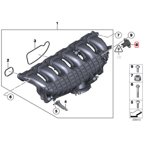 純正OEM HELLA製 BMW 6シリーズ F12 F13 ブーストプレッシャーセンサー 13627551429 13627585493 640i 650i