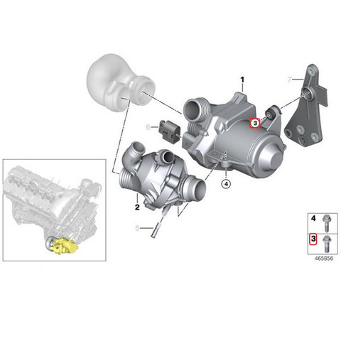 [優良品]BMW XシリーズX1/E84 X3/E83 X3/F25 X5/E70 X6/E71電気式ウォーターポンプ用アルミボルト3本セット11510392553 stk102