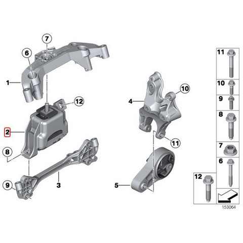 febi bilstein BMW MINI ミニ R56R55R57R58R59R60R61 エンジンマウント 22116778645 31774 One Cooper Cooper ALL4