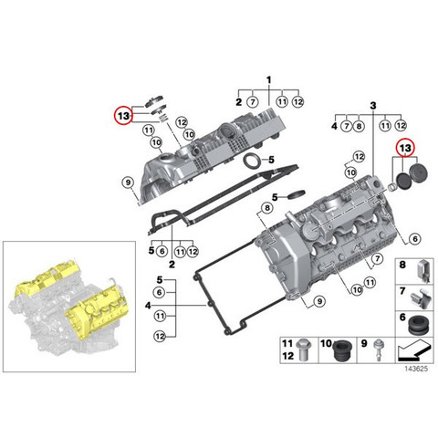 全国送料200円 BMW 6シリーズ E63 E64 シリンダーヘッドオイルキャップ/プレッシャーコントロールバルブ 11127547058 645Ci 650i