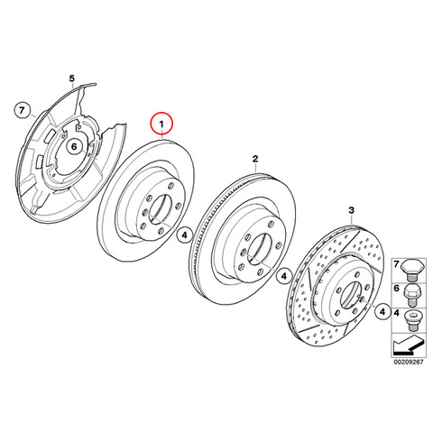 純正OEM TRW製 BMW 3シリーズ E90 リア/リヤ ブレーキローター/ブレーキディスク 左右セット 34216855002 320i