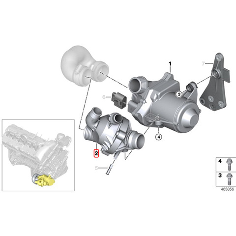 BMW 1シリーズ E87 E82 サーモスタット 97℃ 開弁式 N52 N53 N54 直6エンジン用 11537549476 11537544788 stk327 130i 135i