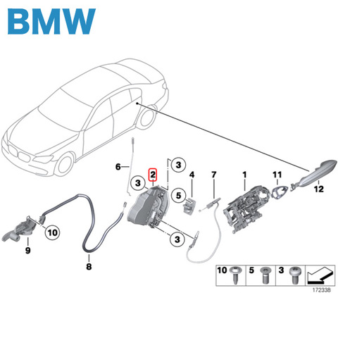 純正 BMW Xシリーズ X1/E84 リヤ/リア ドアロックアクチュエーター 左