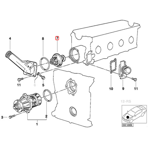 BMW 5シリーズ E34 サーモスタット/サーモスタッド 88℃ 開弁式 11531721002 11537511580 520i 525i