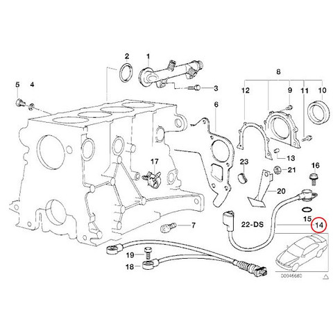 純正 BMW Z3(E36) クランクシャフトセンサー クランク角センサー クランクセンサー M44エンジン 12141247622 1.9