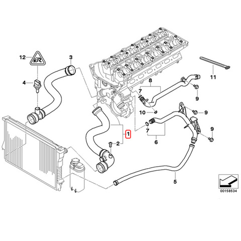 [優良]BMW 3シリーズ E46 ラジエーターアッパーホース M52 M54 直6エンジン 17127510952 320i 323i 325i 328i 330i