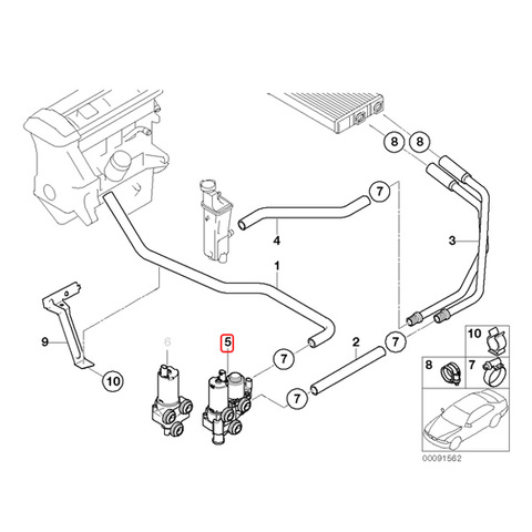 純正 BMW ヒーターバルブ