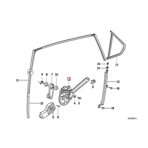 BMW リア/リヤ パワーウインドウレギュレーター