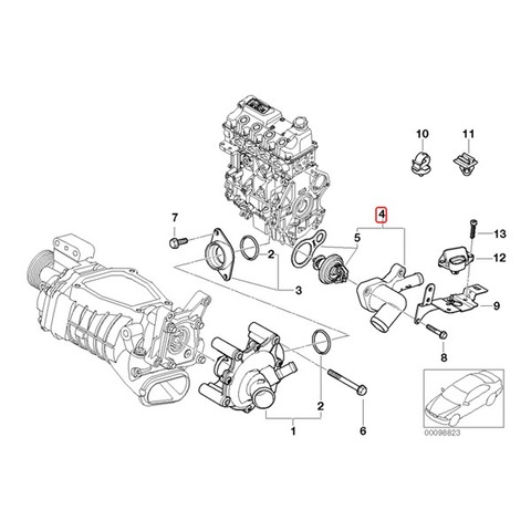 BMW サーモスタットハウジングケース