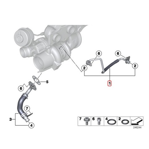 BMW ターボチャージャー オイルフィードホース