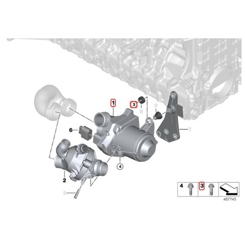 BMW 電動ウォーターポンプ＆取付ボルト3本セット