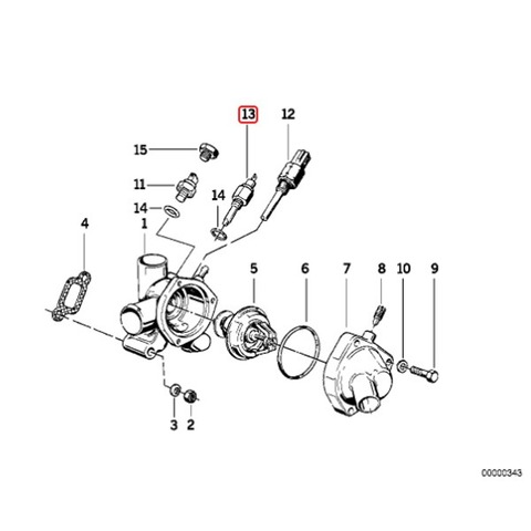 febi bilstein製 BMW E28 E34 E30 520i 525e 525i 528i 318i 320i 325i 325iX M3 水温センサー