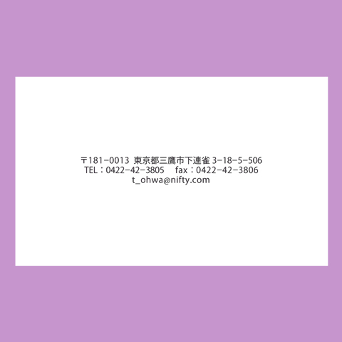 筆文字名刺　よこA　両面1色落款なし 100枚