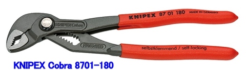 在庫有 8701-180 クニペックス(KNIPEX) ウォーターポンププライヤー”コブラ” インボイス制度対応 代引発送不可 全国送料無料 税込特価