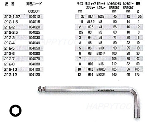 212DH-10 ピービー(PB) ボール付六角棒レンチセット ニューホルダータイプ 在庫有 代引発送不可 税込特価