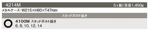 在庫有 4214M コーケン(Ko-ken) スタッドボルト抜き5個セット インボイス制度対応 代引発送不可 全国送料無料 税込特価