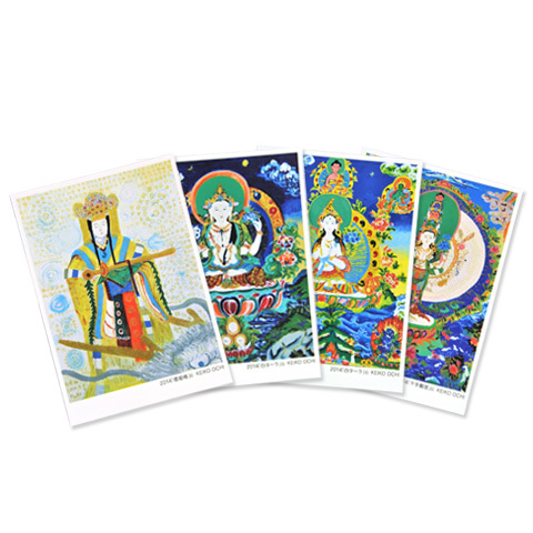 越智啓子先生オリジナルポストカード・仏画シリーズ（4枚組）