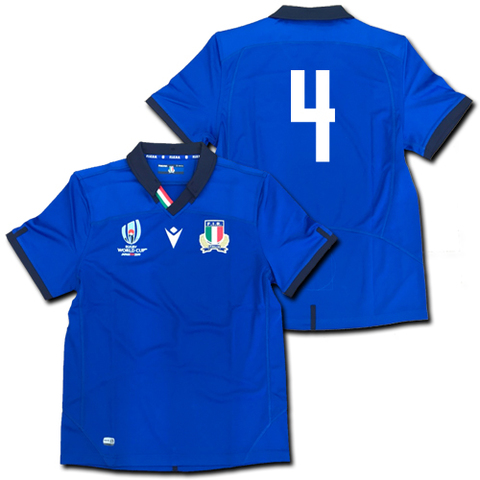 【ナンバー無料】　ラグビー・イタリア代表　ラグビーワールドカップ2019　ホーム（青）　マクロン