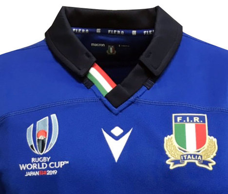 【ナンバー無料】　ラグビー・イタリア代表　ラグビーワールドカップ2019　ホーム（青）　マクロン