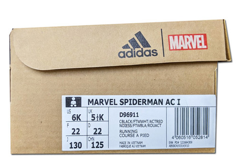 【名入れ無料】 adidas(アディダス) MARVEL SPIDERMAN AC I ベビースニーカー・白 (マーベルスパイダーマンACI)　【定価：5489円】