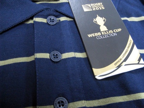 ラグビーワールドカップ2015　ウェブエリスカップ　ポロシャツ（紺ｘ金）