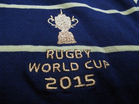 ラグビーワールドカップ2015　ウェブエリスカップ　ポロシャツ（紺ｘ金）