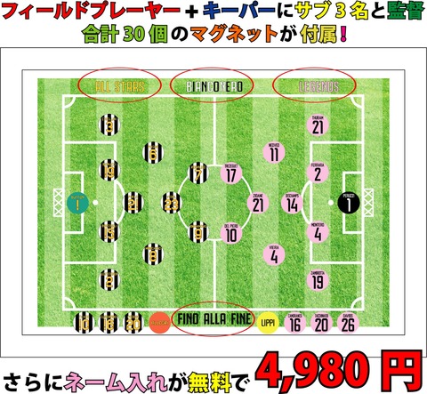 【ドリームチーム作成可能】 サッカー・インテリアボード　A3サイズ (33x45cm)・オリジナルデザイン