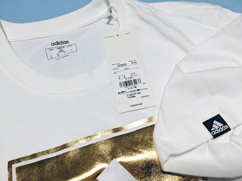 【無料マーク加工】 x adidas　ボックスロゴ（金）Tシャツ　リーズユナイテッドのように、、、　【メール便送料無料】
