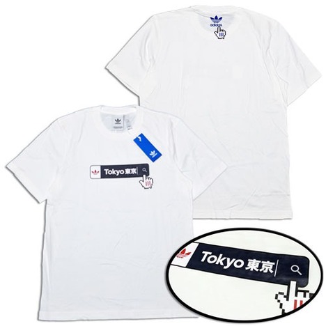 【無料マーク加工】 adidas・オリジナルス　TOKYO東京・検索（白）Tシャツ　【メール便送料無料】