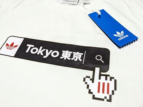【無料マーク加工】 adidas・オリジナルス　TOKYO東京・検索（白）Tシャツ　【メール便送料無料】