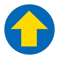 路面表示ステッカー　円形・黄色矢印