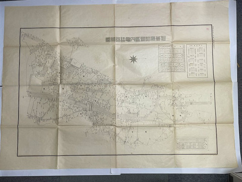 昭和 初期 戦前 地図 絵図 郷土 資料「仙台 逓信局 区内 電話 回線図」極大図 内部資料 通信