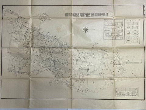 昭和 初期 戦前 地図 絵図 郷土 資料「仙台 逓信局 区内 電話 回線図」極大図 内部資料 通信