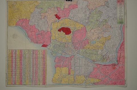 明治初 地図 鳥瞰図 彩色銅版画 改正東京区分絵図 全 紙の蔵 Antiquepapers Booksshop