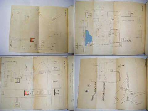 昭和初　戦前　伊達　仙台　絵図「仙府　神社仏閣　図案集」非売品　限定　謄写版