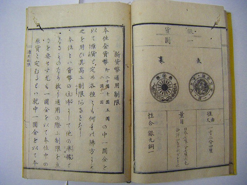 明治 4年 和本 維新 文明開化 古銭「新 貨幣 例目」絵入り ＜ 紙の蔵｜AntiquePapersu0026BooksShop｜