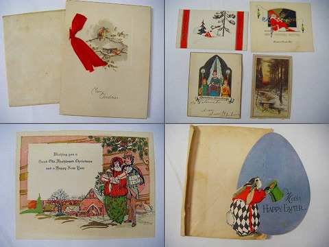 昭和初 戦前 アメリカ クリスマス 新年 グリーティング カード ２２点 紙の蔵 Antiquepapers Booksshop