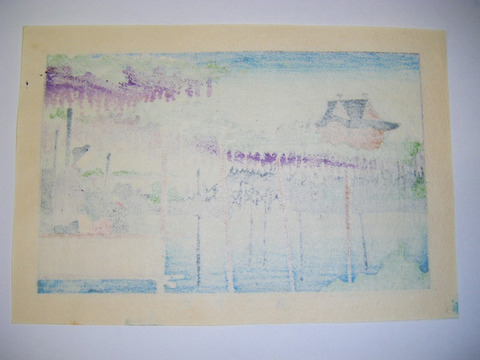 浮世絵 美術 井上 探景 安治「東京 真画 名所 図解 亀井戸藤」彩色 木版画 錦絵 ukiyoe