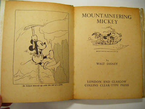  昭和 初期 戦前 漫画 絵本「ウォルト ディズニー　ミッキーマウス」1937年 カバー付 貴重 英語 洋書 彩色