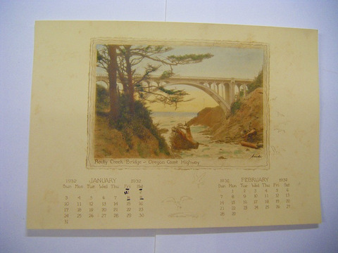 昭和初『アメリカ ナショナル バンク 写真 カレンダー』 