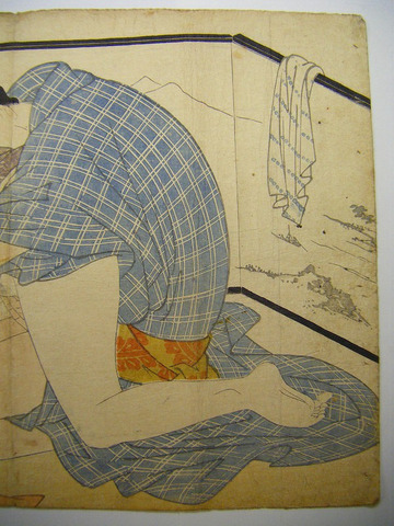 江戸 浮世絵 喜多川 歌麿 枕絵 あぶな絵 彩色 木版画「大判 春画 (6)」ukiyoe shunga utamaro