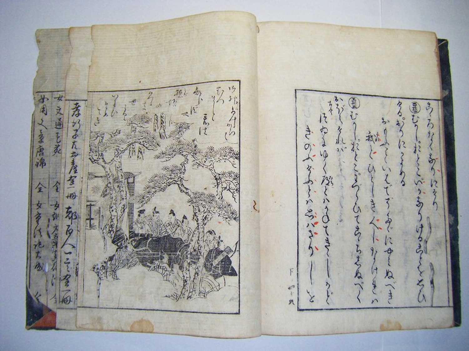 江戸 和本 浮世絵 月岡雪鼎「伊勢物語 上下2冊揃い」大判 絵入 木版画 ukiyoe