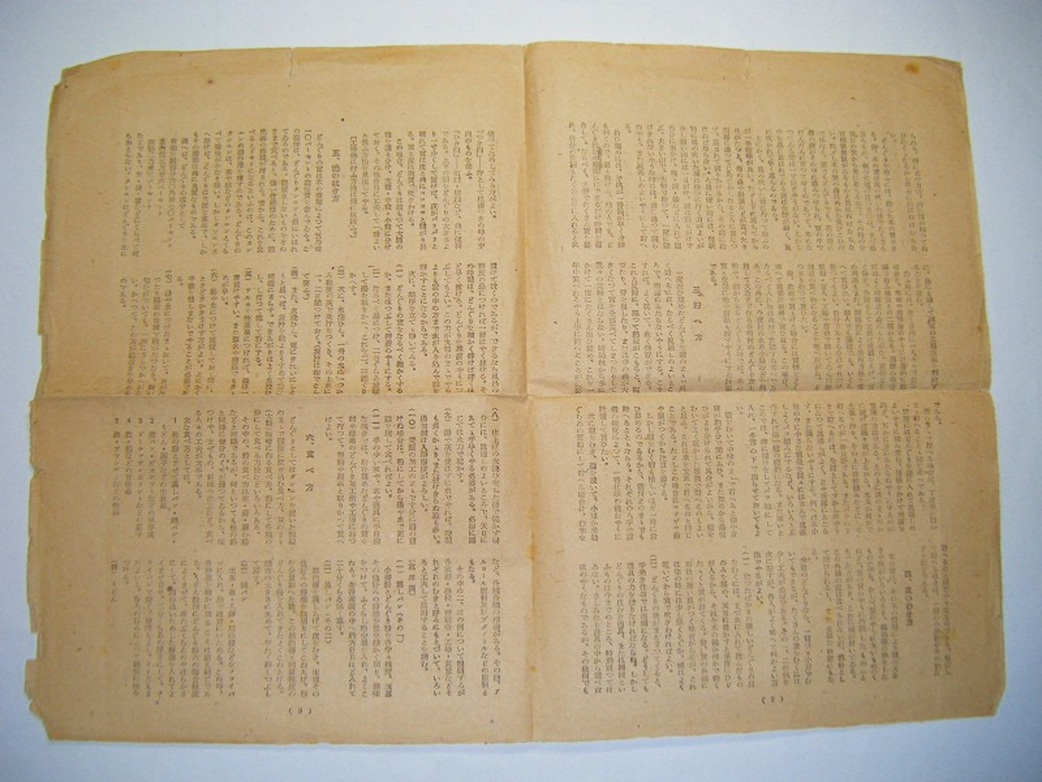 昭和 戦前 戦時 終戦 配線 20年8月「木の実（どんぐり） 食糧化の手引」回覧板 飢饉 ガリバン