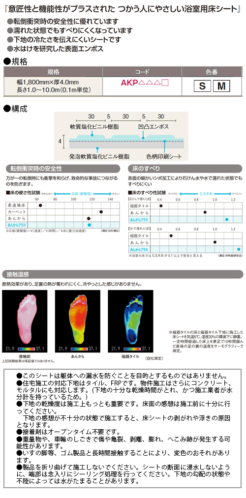 AKP010X【メーカー直送】【浴室用シート】フクビ あんからプラス 滑り