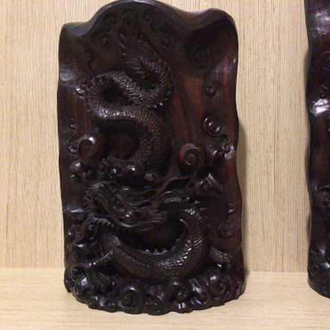 【送料無料】バリ カービング（木彫り） ウッド ドラゴン 1807-3 　 