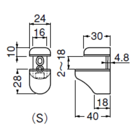 棚受けブラケットA型Sサイズ